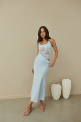 Dreamdays Halter Lace Maxi Dress Blue