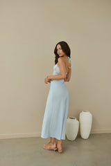 Dreamdays Halter Lace Maxi Dress Blue