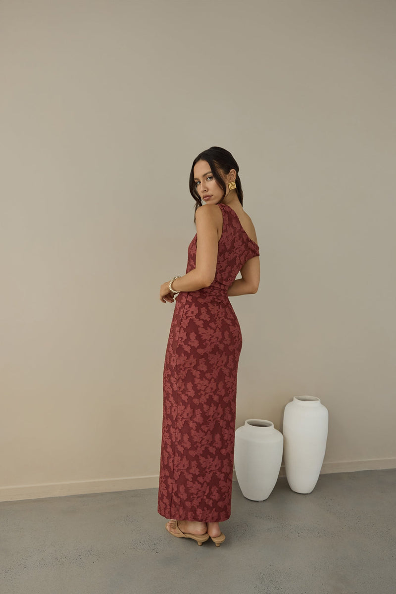 Breeze Of Pink Maxi Dress Wine