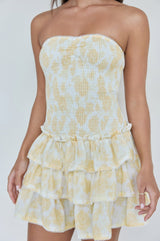 Sunshine Chic Strapless Mini Dress Yellow