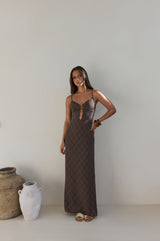 Riviera Nights Maxi Dress Chocolate