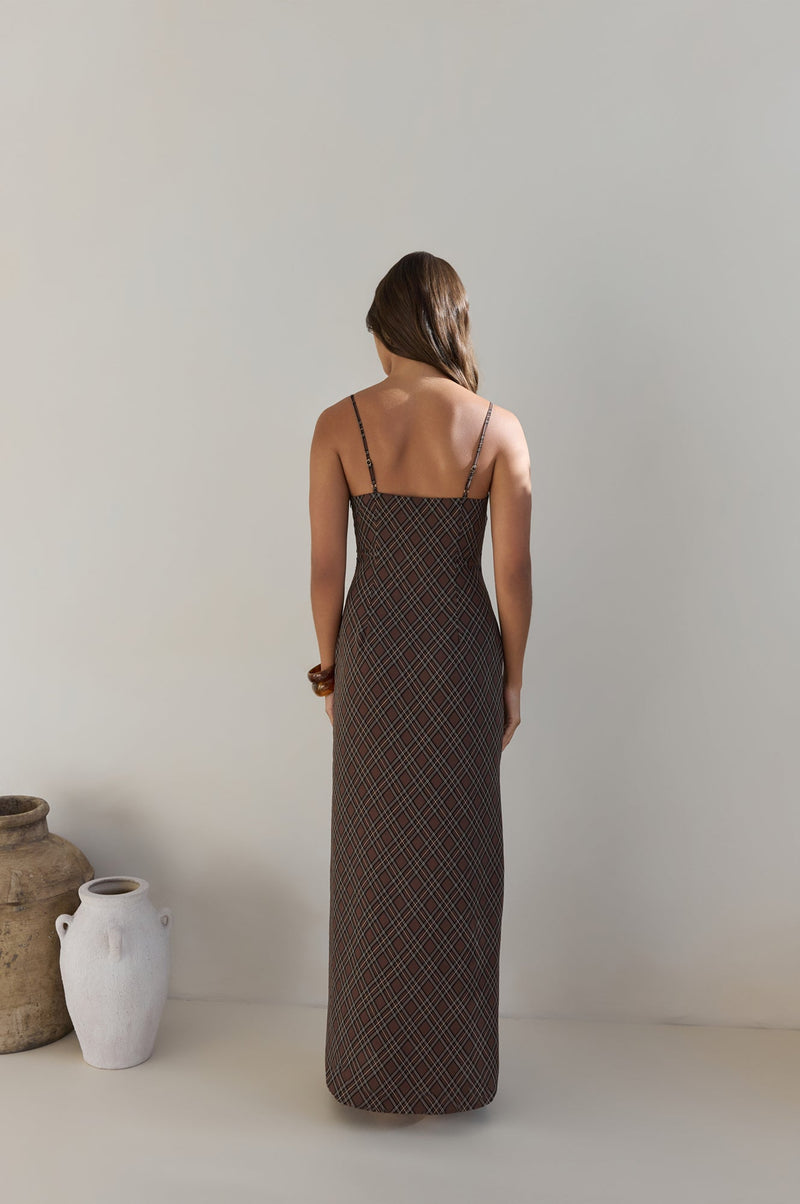 Riviera Nights Maxi Dress Chocolate
