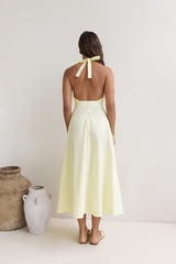 Sands Of Splendor Halter Maxi Dress Lemon