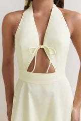 Sands Of Splendor Halter Maxi Dress Lemon