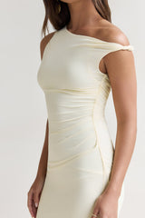 Moonlit Moments Off Shoulder Mesh Maxi Dress Yellow