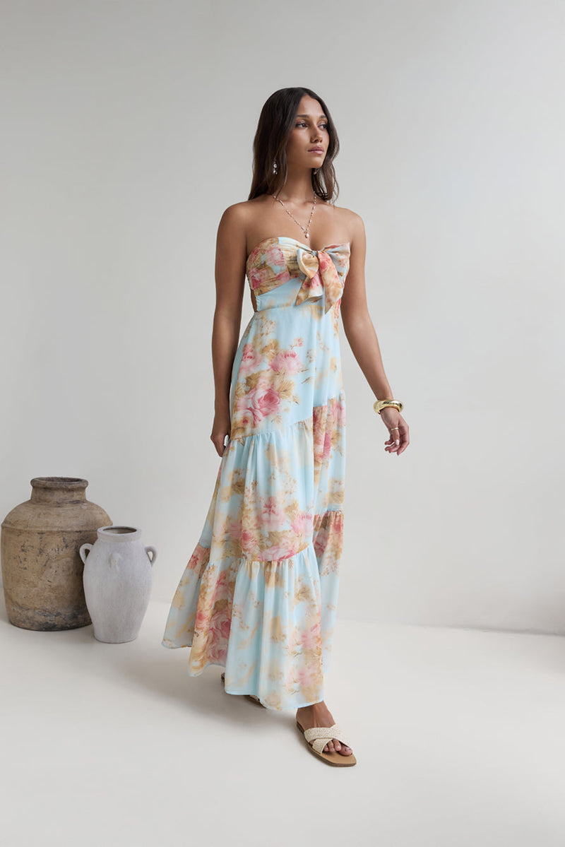 Beyond The Glow Strapless Maxi Dress Print