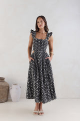 Uncharted Bliss Midi Dress Black