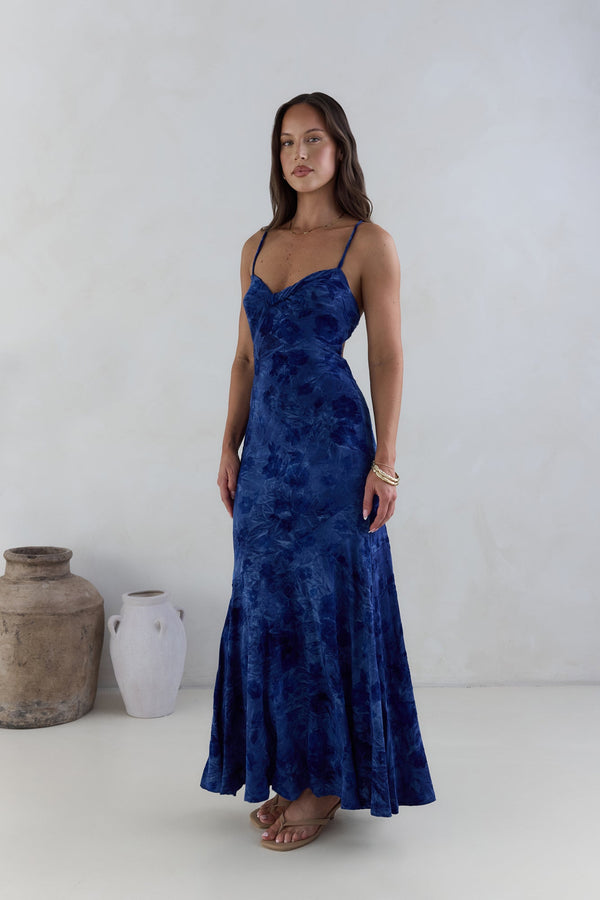 Wander In Style Maxi Dress Blue