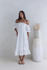 Loved By The Moon Midi Dress White