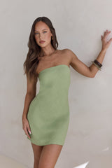 High Spirits Linen Mini Dress Sage