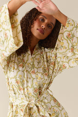 Kaia Cloud Jersey Kimono Robe in Fleur