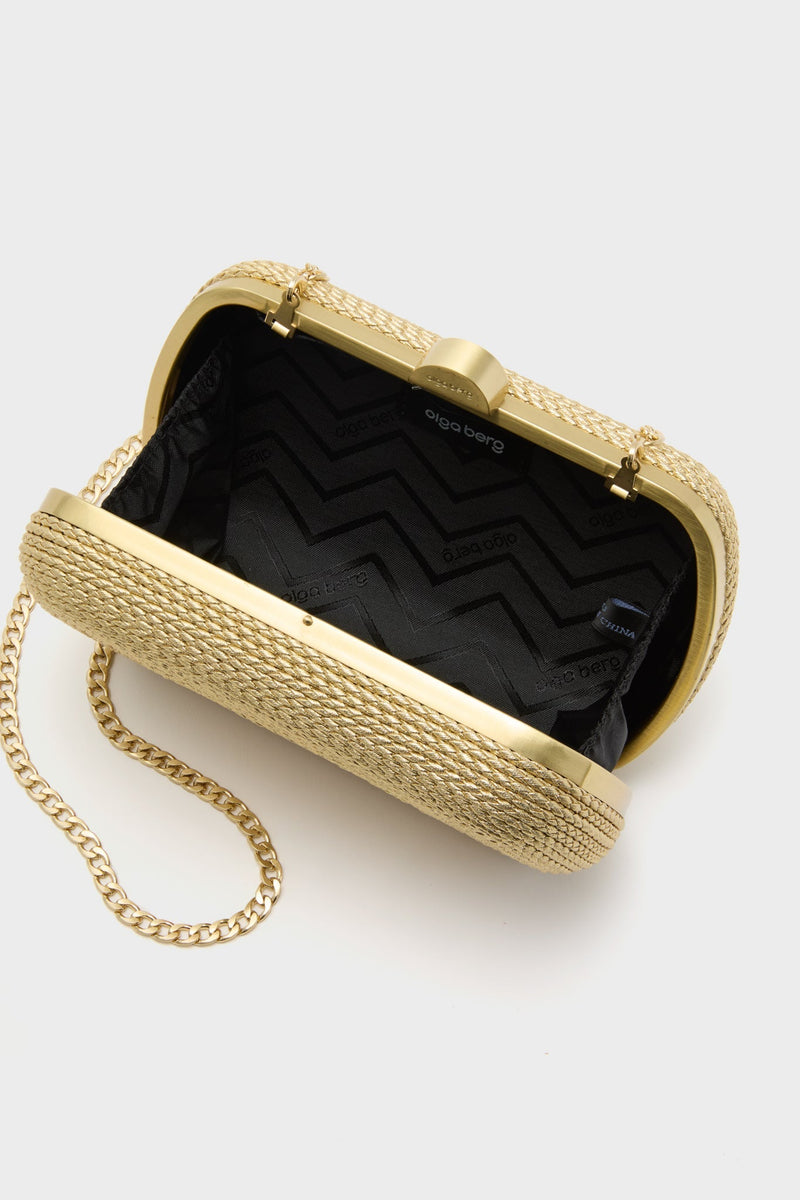 Gold Martina Coiled Rope Clutch