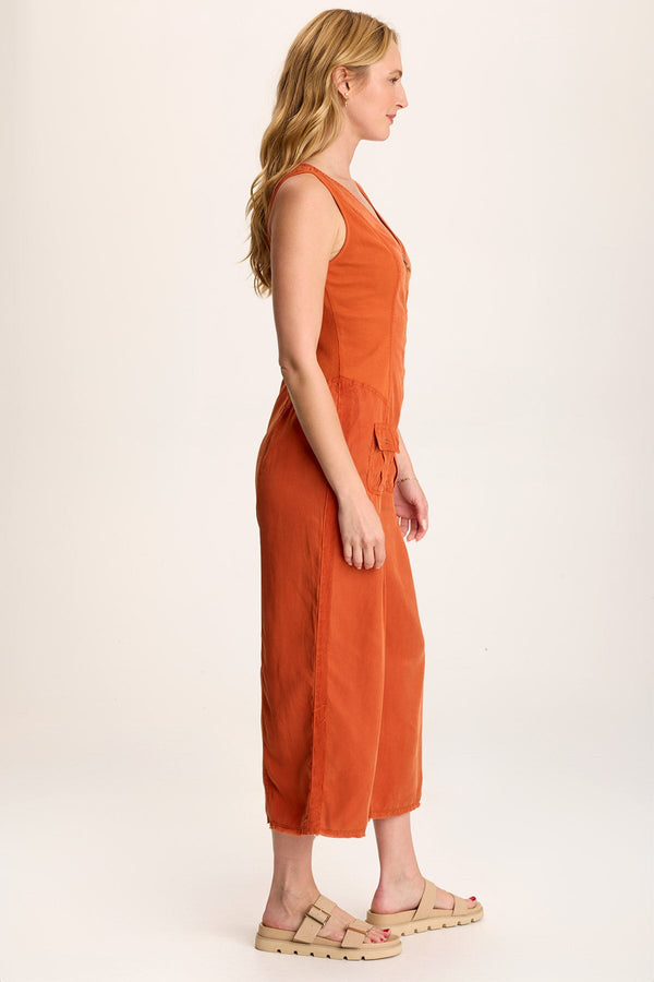 Linette Jumpsuit with V-Neck and Adjustable Straps
