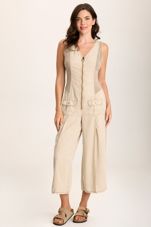 Linette Jumpsuit with V-Neck and Adjustable Straps