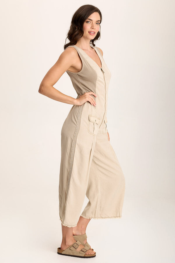 Linette Jumpsuit with V-Neck and Adjustable Straps