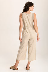 Linette Jumpsuit with V-Neck and Adjustable Straps