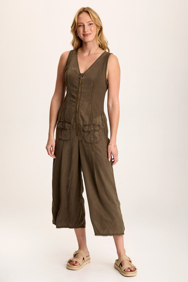 Linette Jumpsuit with V-Neck and Adjustable Straps