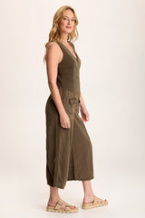 Linette Jumpsuit with V-Neck and Adjustable Straps