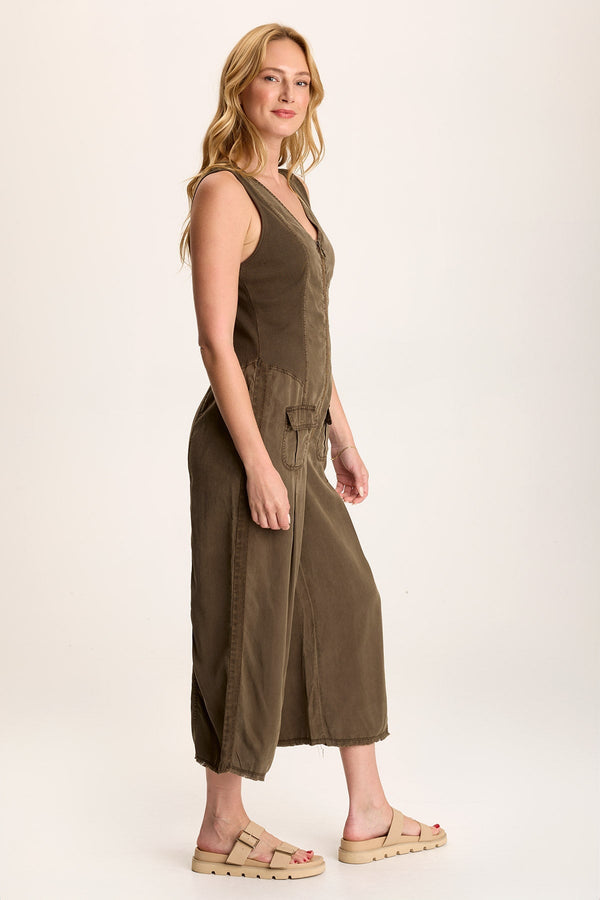 Linette Jumpsuit with V-Neck and Adjustable Straps