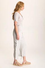 Naveen Short Sleeve Twill Banded Jumpsuit