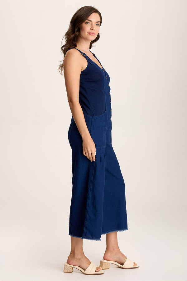 Jalila Mock-Denim Jumpsuit in Indigo Twill