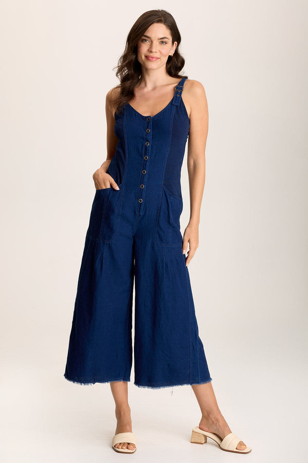 Jalila Mock-Denim Jumpsuit in Indigo Twill
