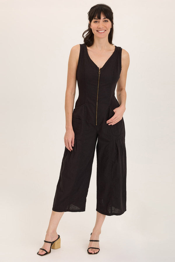 Linen Macgowan Wide Leg Cargo Jumpsuit