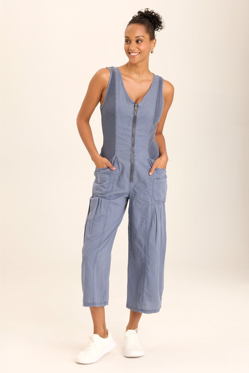 Linen Macgowan Wide Leg Cargo Jumpsuit
