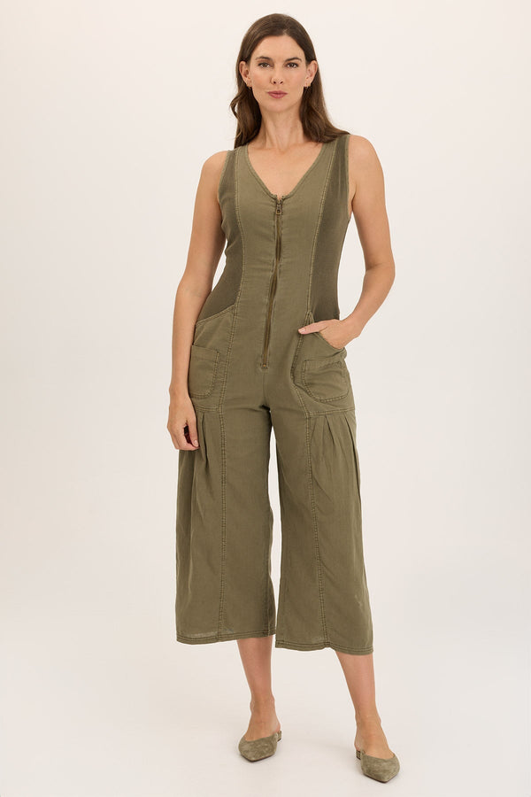 Linen Macgowan Wide Leg Cargo Jumpsuit