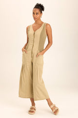 Linen Macgowan Wide Leg Cargo Jumpsuit
