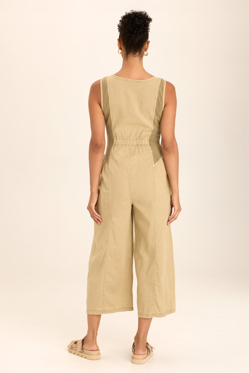 Linen Macgowan Wide Leg Cargo Jumpsuit