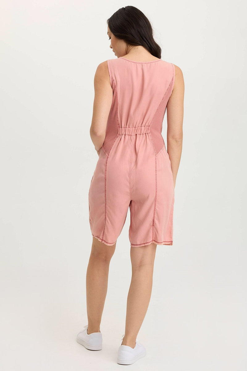 Montgomery Twill Zip-up Romper