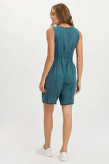 Montgomery Twill Zip-up Romper