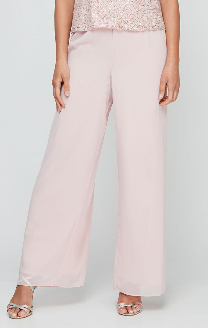Petite Straight Leg Chiffon Pant