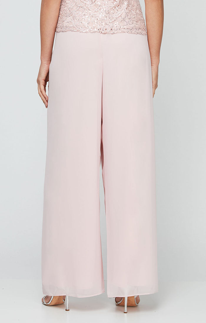 Petite Straight Leg Chiffon Pant