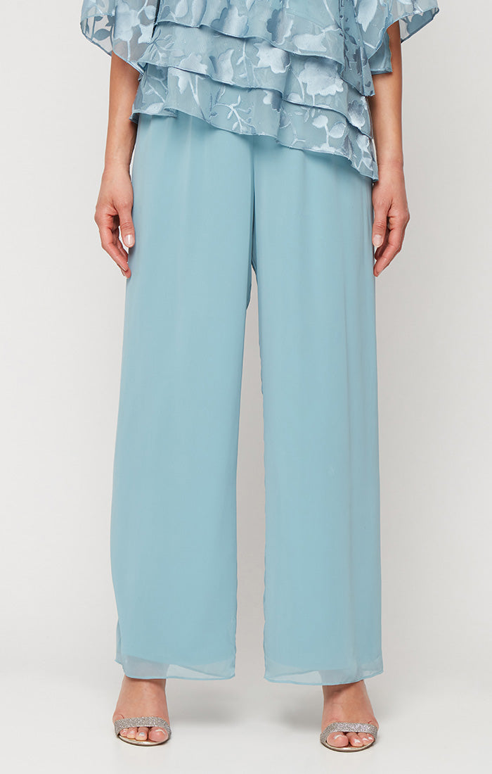 Petite Straight Leg Chiffon Pant