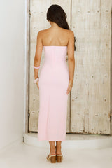 Becky Strapless Midi Pink