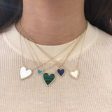 Turquoise & Diamond Heart Necklace