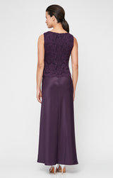 Petite Glitter Lace & Satin Jacket Dress with Open Jacket