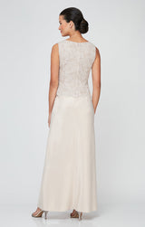 Glitter Lace & Satin Jacket Dress with Open Jacket