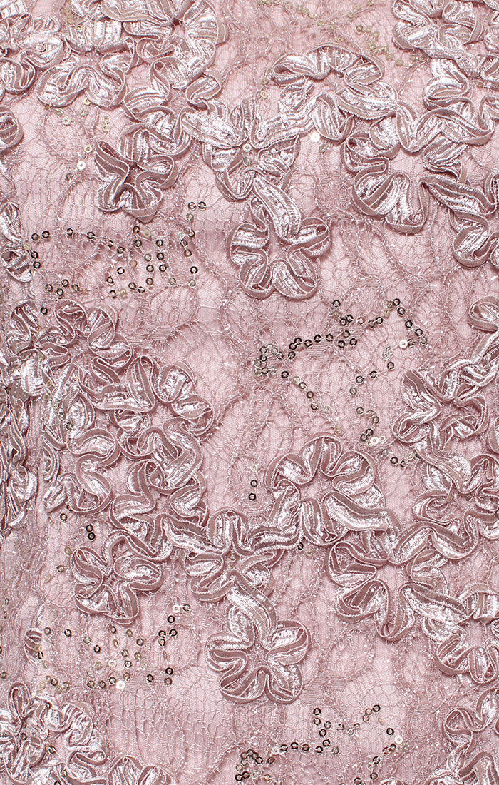 Regular - Tea-Length Soutache Dress with Center Front Button Jacket and Chiffon Skirt