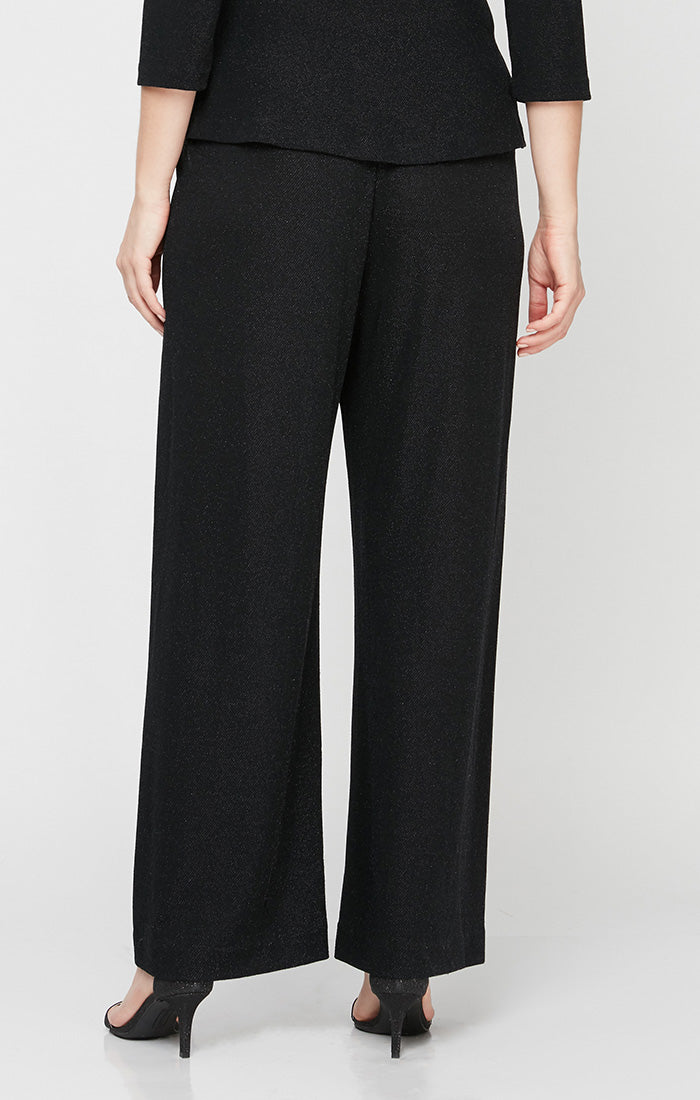 Petite Straight Leg Metallic Knit Pant