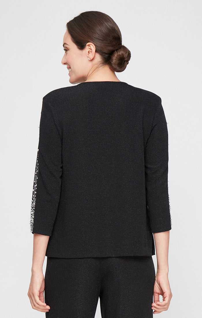 Plus 3/4 Sleeve Mock Twinset with Heat Set Illusion Bell Sleeves & Hook Neck Closure