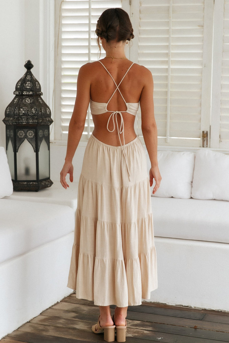 Got The Sun Maxi Dress Beige