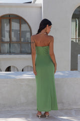 Jovi Strapless Maxi Dress Green