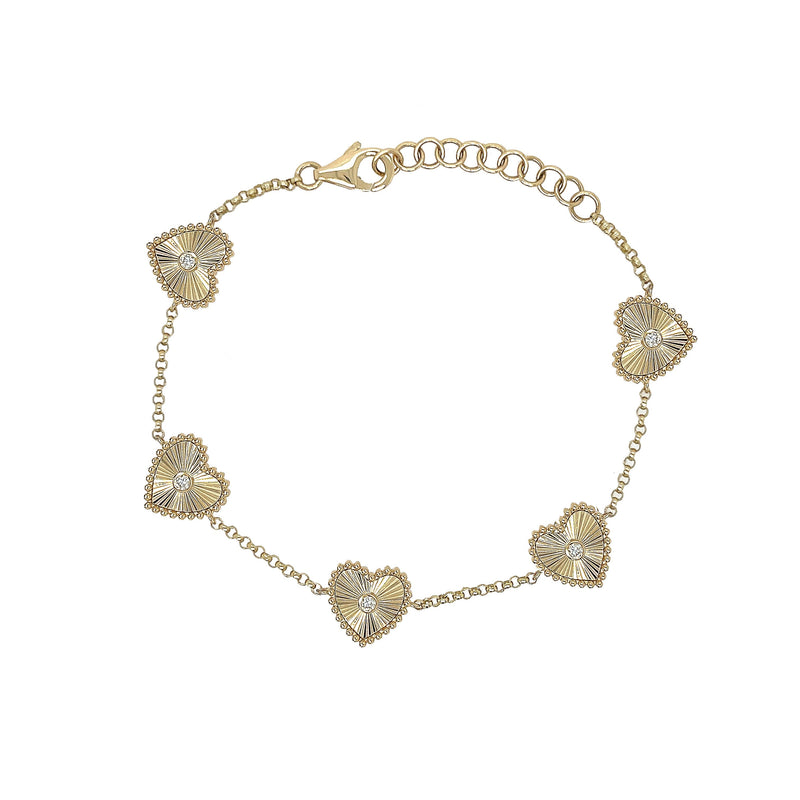 Diamond Hearts Bracelet