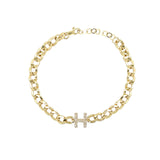 Diamond Initial Cuban Bracelet