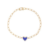 Diamond & Lapis Heart Bracelet