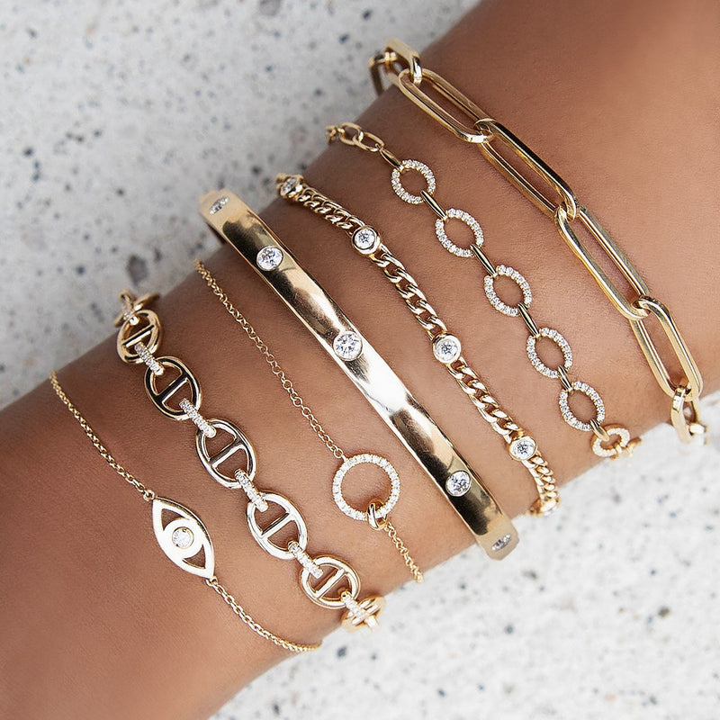 Diamond Oval Link Bracelet