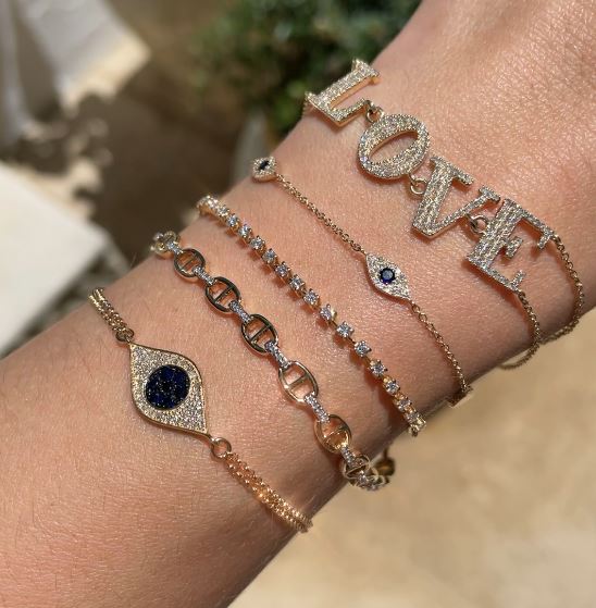 Diamond & Sapphire Eye Bracelet